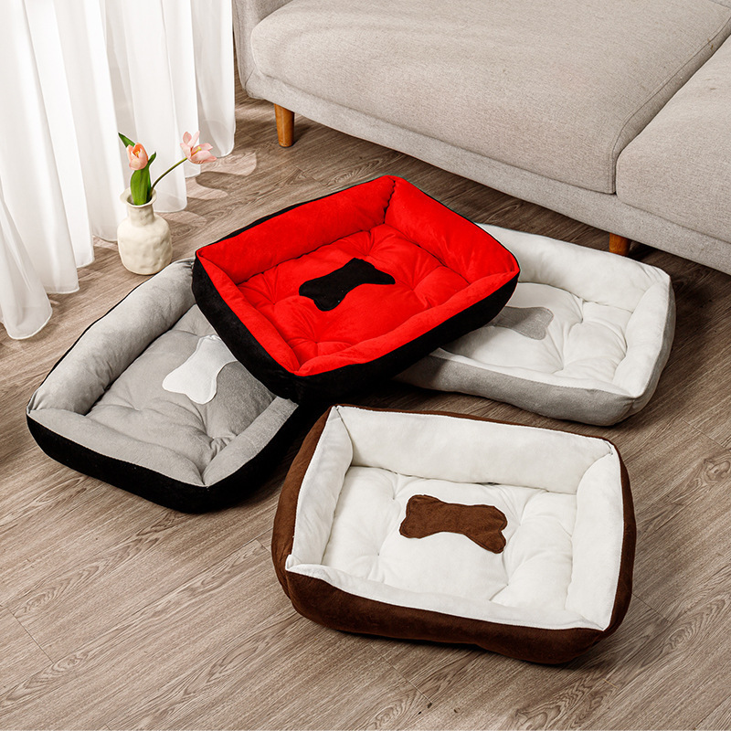 Big sales promotion stocked 2 dollars pet products bed rectangle pet bed washable dog bed