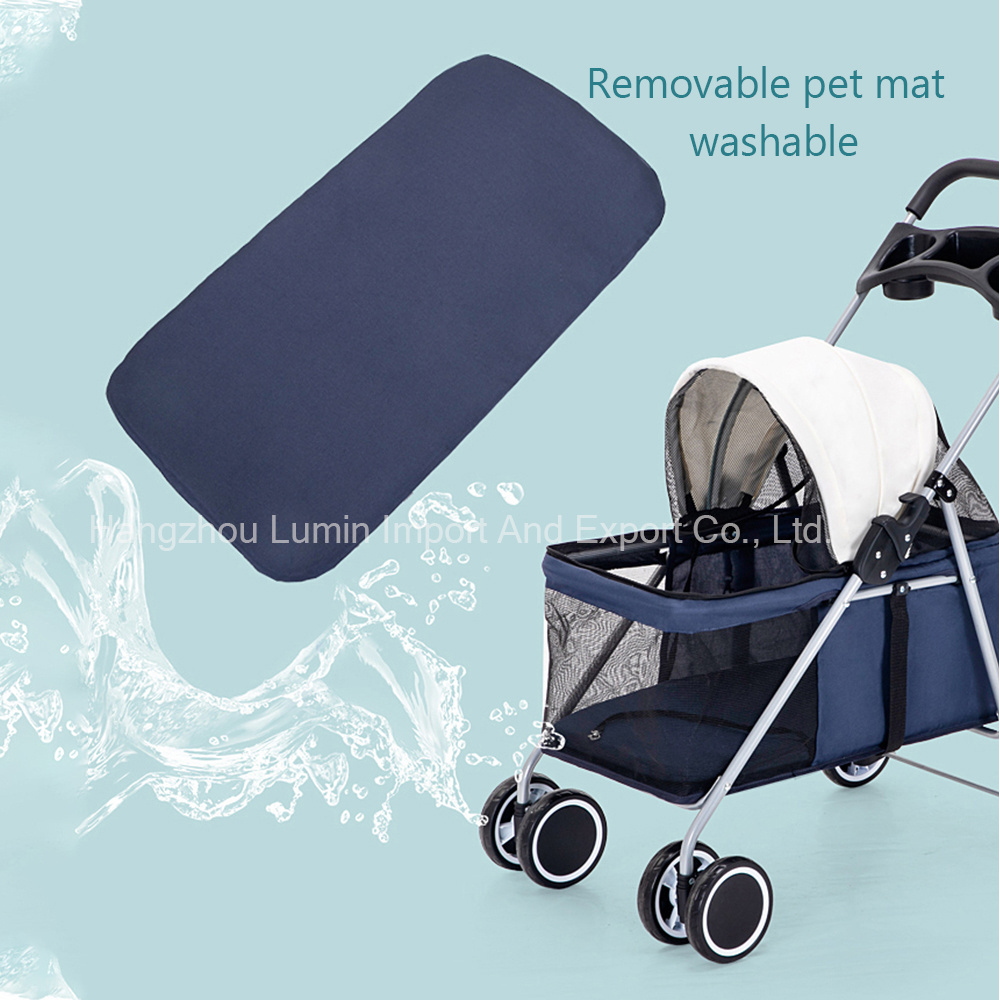 Breathable Dog Stroller Pet Luxury Size Pet Stroller For 2 Dogs & Cats,4 Wheel