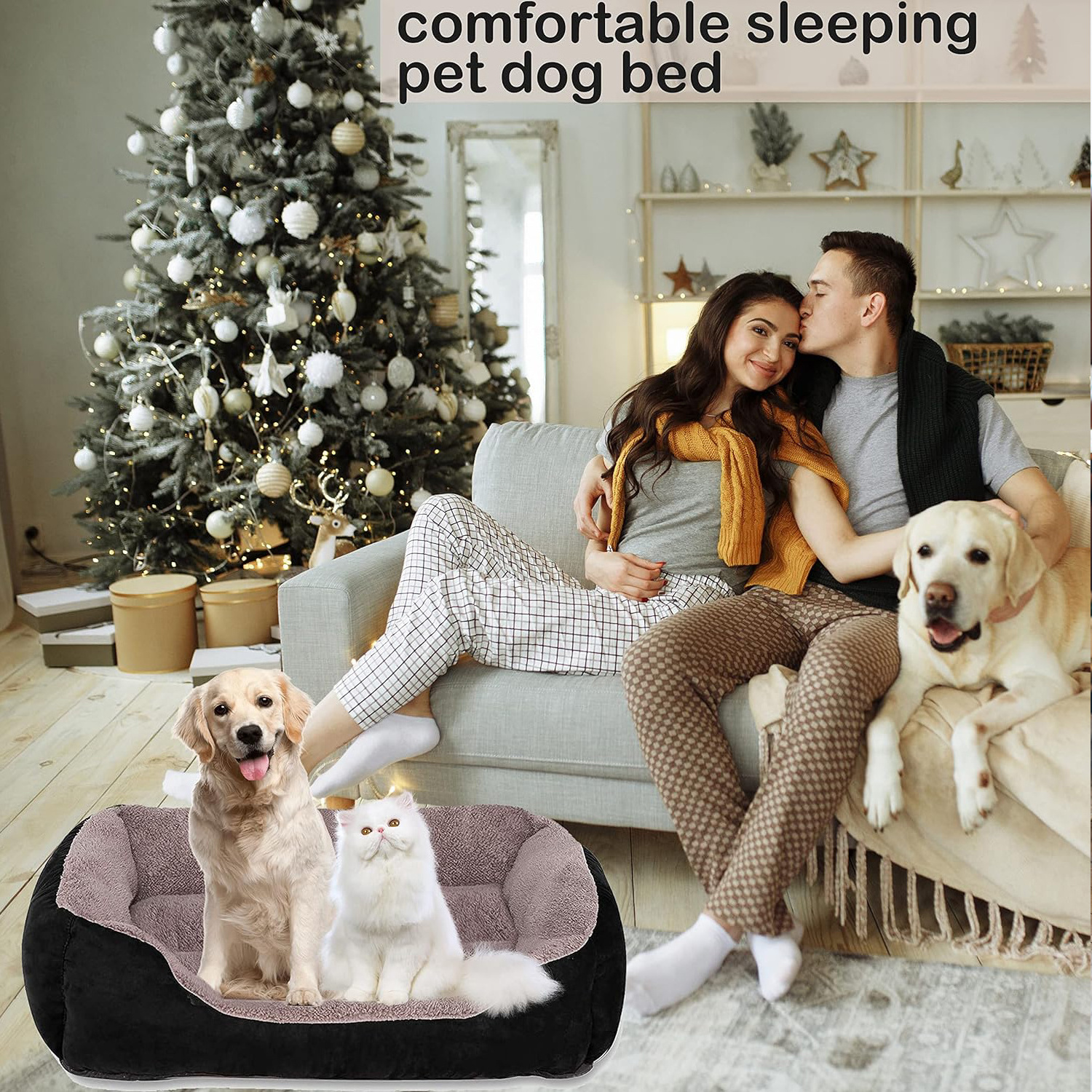 Non-slip Bottom Waterproof Orthopedic Dog Couch Pet Beds With Washable Removable Cover