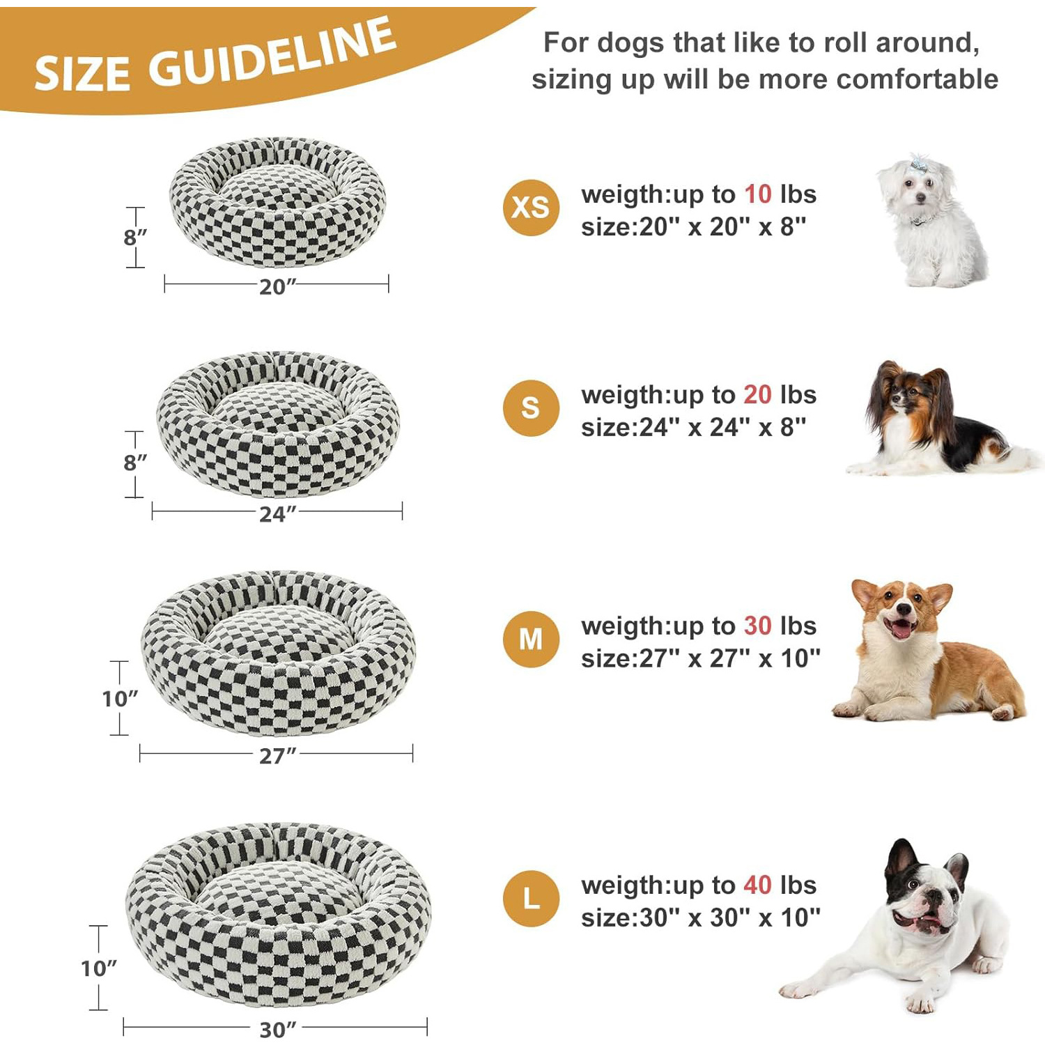 Calming Pet Bed for Puppy and Kitty with Non-Slip Bottom Cute Fancy Dog Bed Machine Washable Plush Fabric Boucle Dog Bed