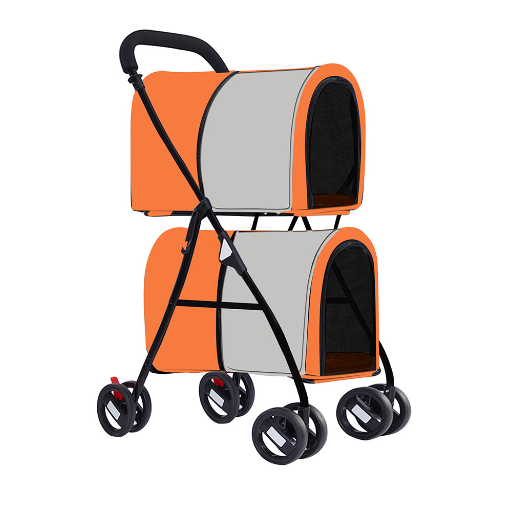 Customized Color Deluxe Double Luxury Trolley Travel Cat Pet Stroller For Single Or Multiple Dogs