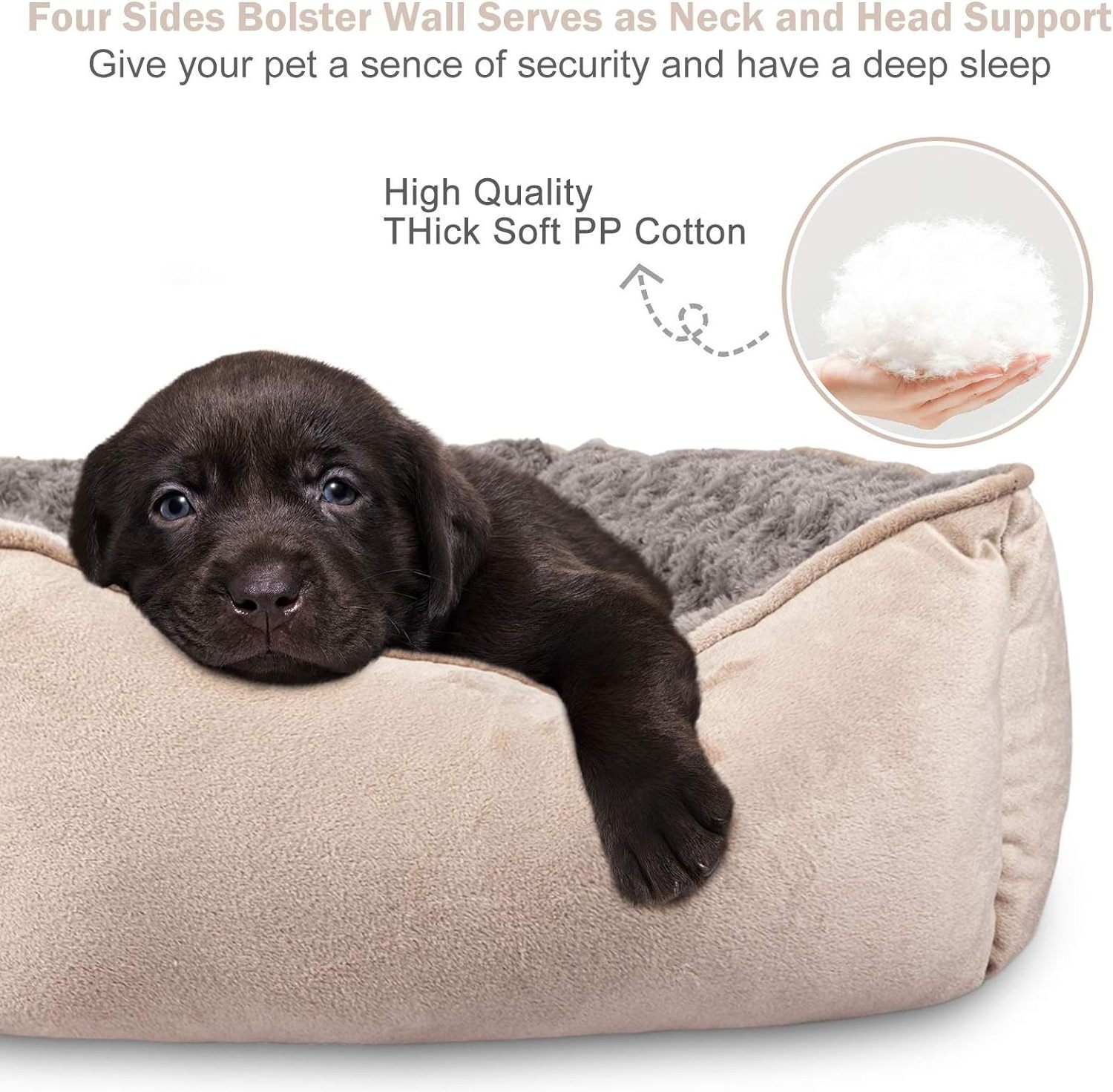 Dog Beds Soft Comfy Warming Breathable Durable Non-slip Bottom Hand Woven Washable Dog Bed With Sleeping Cushion