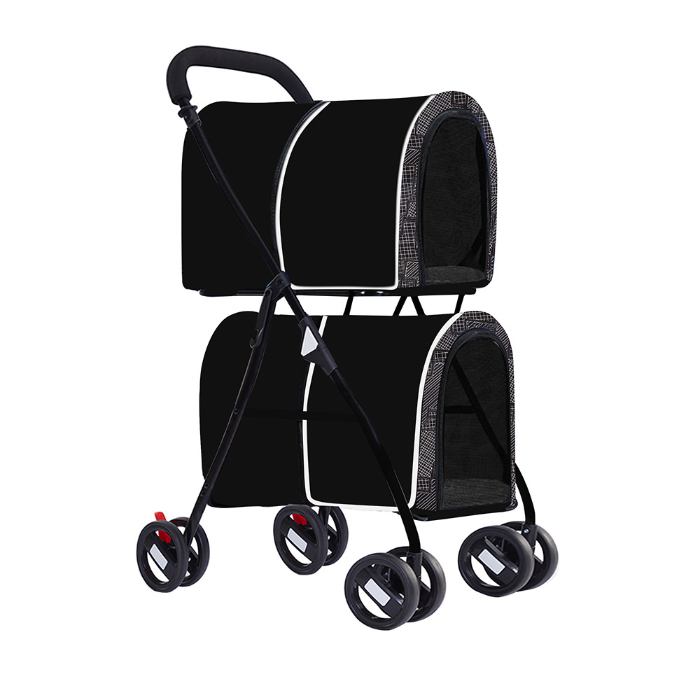 Customized Color Deluxe Double Luxury Trolley Travel Cat Pet Stroller For Single Or Multiple Dogs