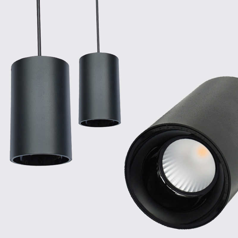 Integrated LED Kitchen Ceiling Hanging Light Matte Black Pendant Light Fixtures for Dining Room Hallway Bar