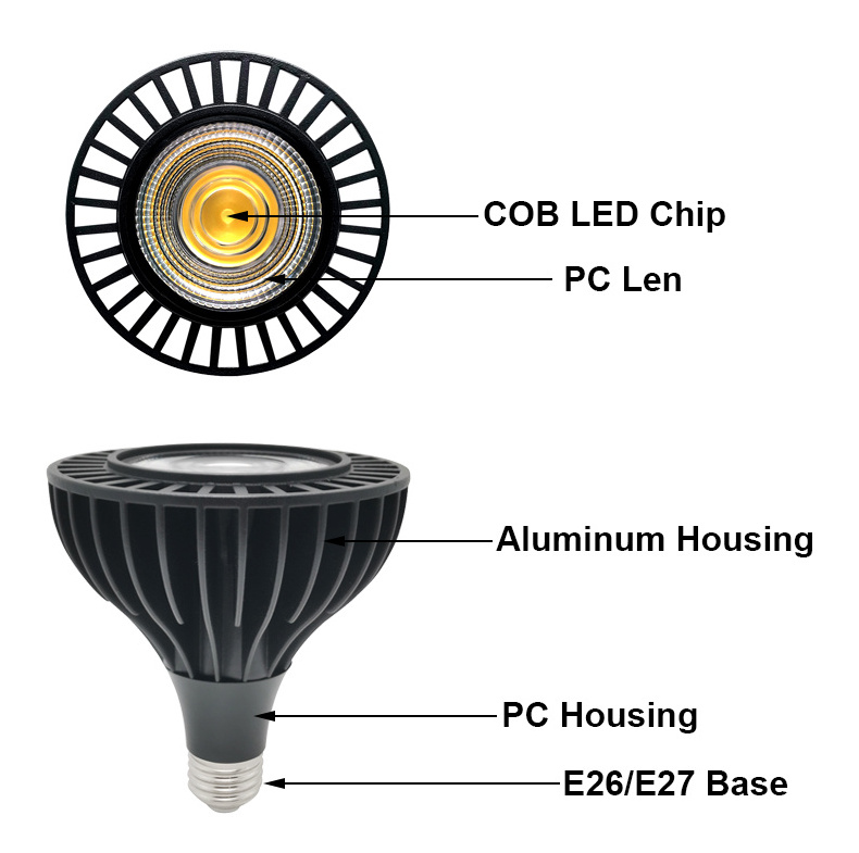 AC100-265V PAR20 PAR30 PAR38 LED Dimmable LED Spotlight Bulbs Spot Light Aluminum Casing E26 E27 Base Recessed Light Bulbs