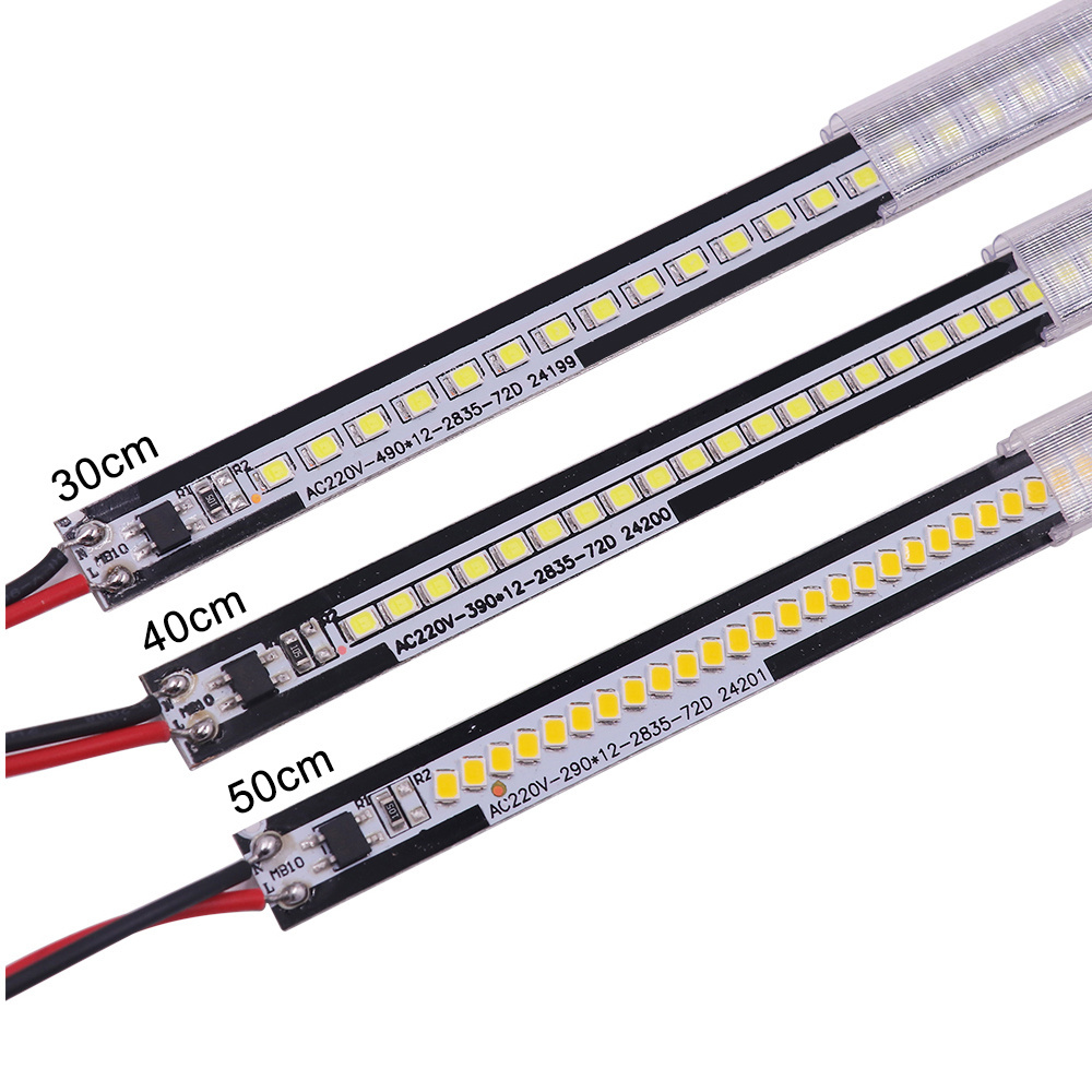 220V LED Bar Light Rigid Strip Under Cabinets 72 LED Floodlight Tube Lightbar for Home Kitchen Indoor Lighting Backlight