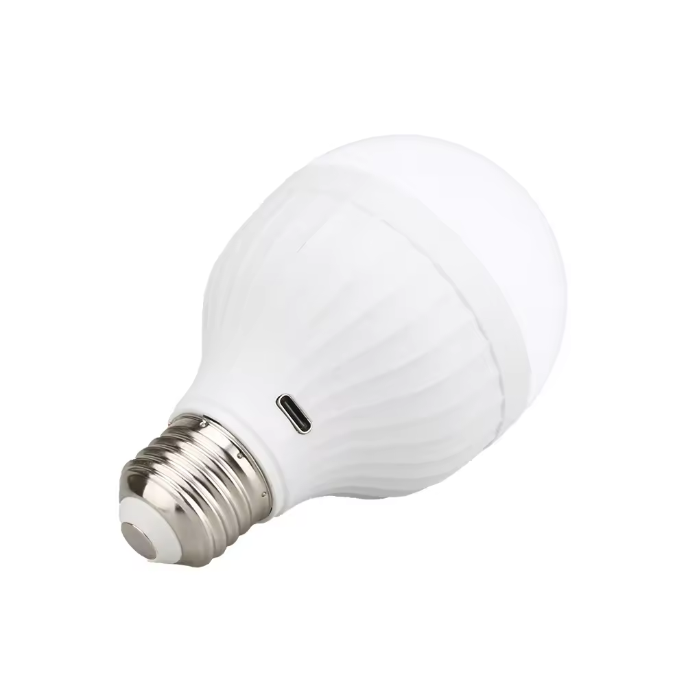 7W USB C Rechargeable LED Light Bulb with Remote Control Power off ...
