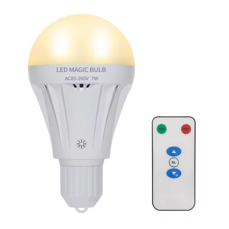 Smart Rechargeable LED Light Bulb 7W 2200mAH Battery Backup with Remote Control for Power Outrage Magic Emergency Bulb