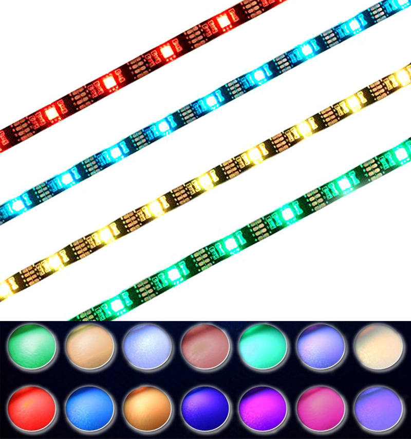 Ribbon RGB LED Strip Battery Operated SMD 5050 Tape Lights Waterproof IR RF Remote Control 4AA Battery Powered Fita LED Stripe