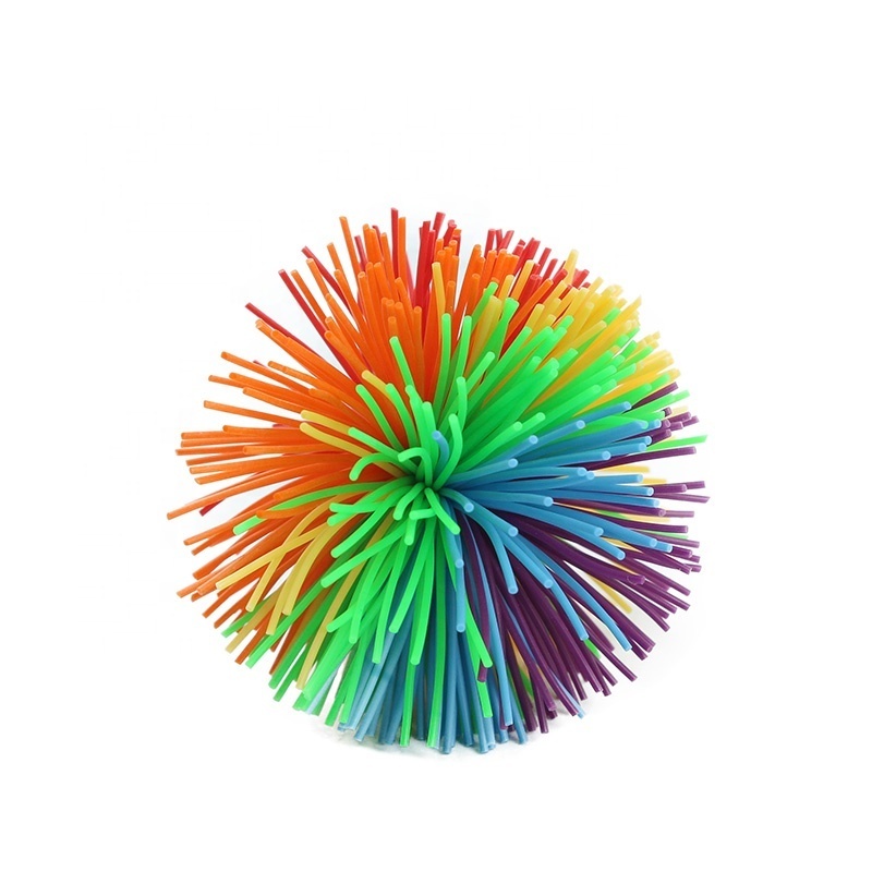 Promotional Stress Toy Stretchy Sensory Toys Set Koosh Ball Colorful Bouncy Ball Rainbow Pom Squishy Balls Great Sensory Toy