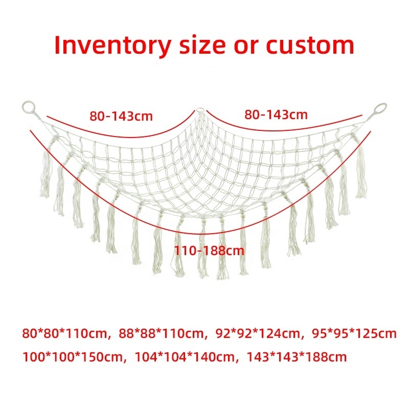 Corner Nets Football Hammock Cotton Macrame Toy Hammock Hanging Net Bag Mcarame Stuffed Animal Storge Net Macream Toy Hammock