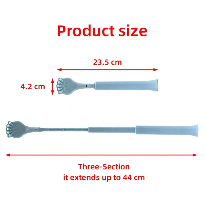 Customizable Logo Upgrade Double-Sided Design Plastic Portable Extendable Back Scratcher for Elderly Adults Women Men, 17 Inch