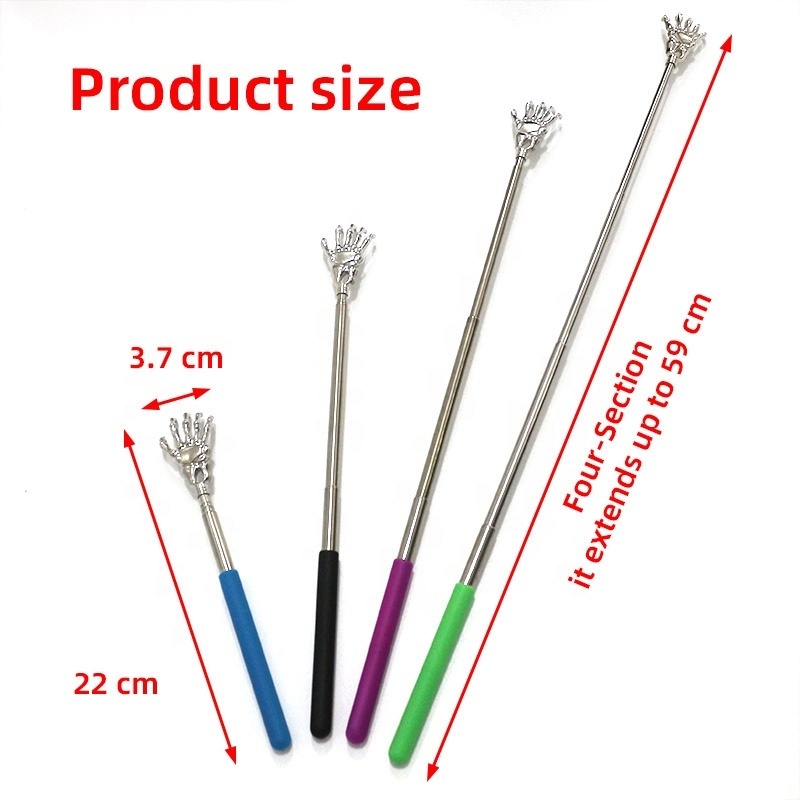 Wholesale Ghost Claw Metal Stainless Steel Telescoping Itch Back Scratcher for Mother Father Christmas Gifts, 23 Inch, 6 Colors