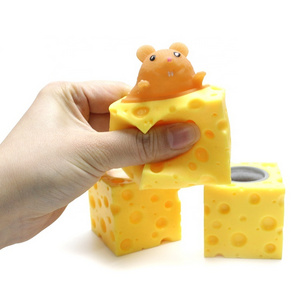 Pop Up Cheese Stress Ball Toy Mice In Cheese Squeeze Anti-Stress Toys for Adults Anxiety ADHD Stress Relief, Mouse Toys For Kids