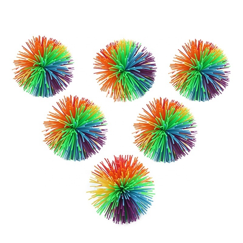 Promotional Stress Toy Stretchy Sensory Toys Set Koosh Ball Colorful Bouncy Ball Rainbow Pom Squishy Balls Great Sensory Toy