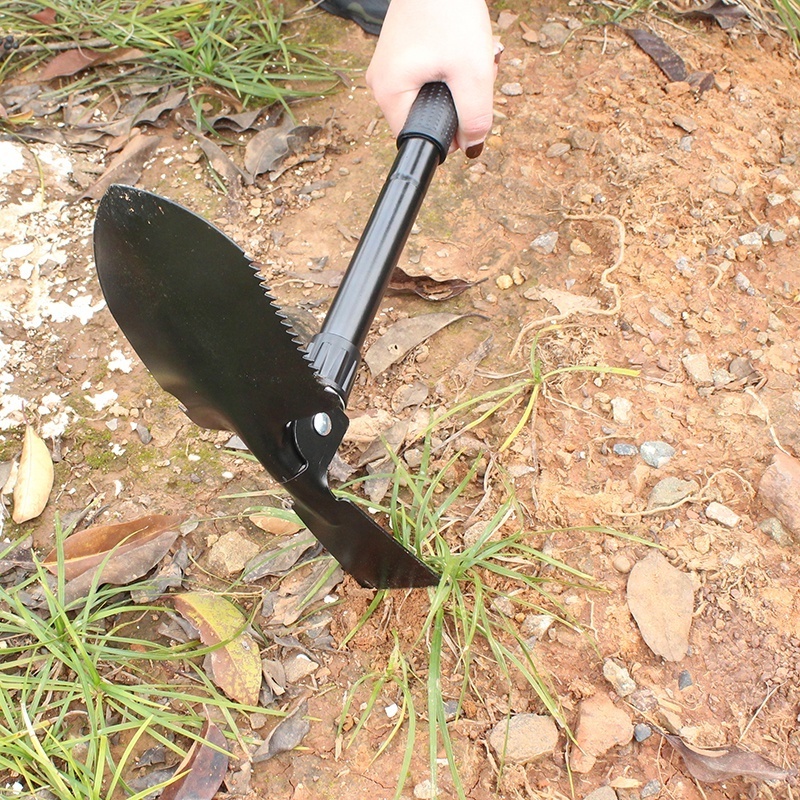 Digging Shovel Spade Shovel Hoe Axe Survival Camping Foldable Shovel With Compasss, Portable Survival Spade, Multi Function