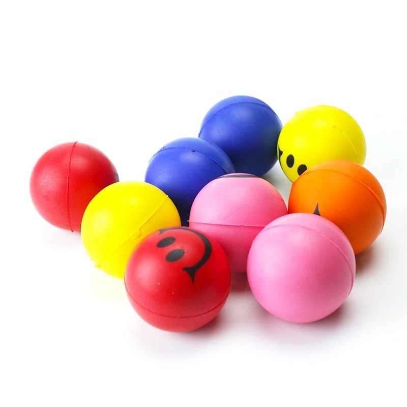 Smile Pu Ball Pu Foam Ball Pu Foam Stress Squeeze Toys Smiley Face Smiling Face Pattern Rising Ball, Hand Wrist Finger Exercise