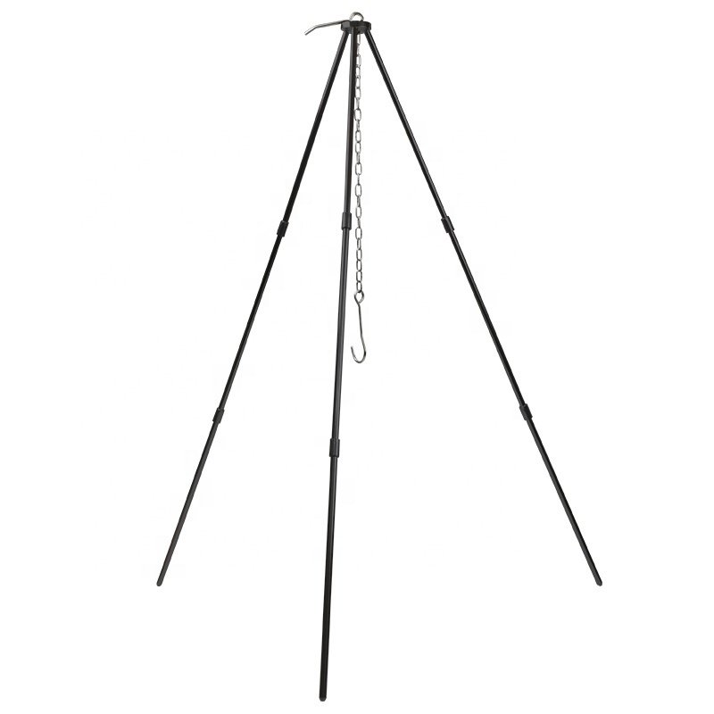 Outdoor Hanging Cookware Stand Tripod Titan Campfire Camping Fire Tripod Barbecue Camping Tripod Cooking Pot Hook Holder Stand