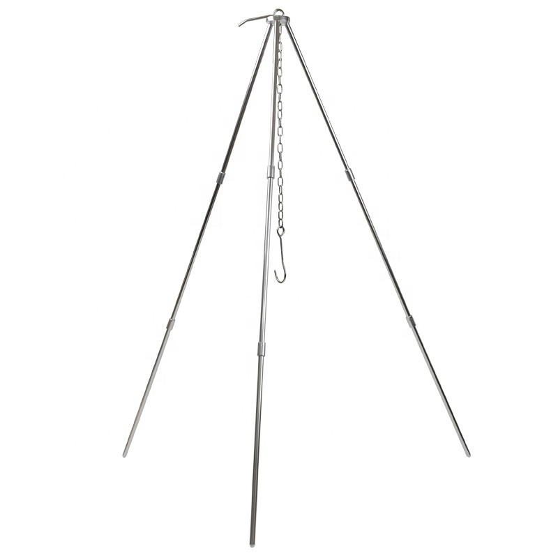 Outdoor Hanging Cookware Stand Tripod Titan Campfire Camping Fire Tripod Barbecue Camping Tripod Cooking Pot Hook Holder Stand