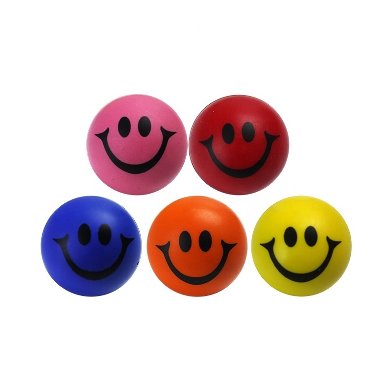 Smile Pu Ball Pu Foam Ball Pu Foam Stress Squeeze Toys Smiley Face Smiling Face Pattern Rising Ball, Hand Wrist Finger Exercise