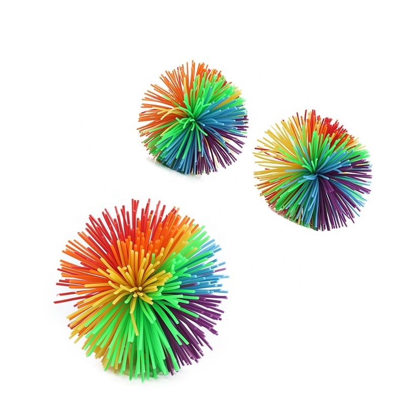 Promotional Stress Toy Stretchy Sensory Toys Set Koosh Ball Colorful Bouncy Ball Rainbow Pom Squishy Balls Great Sensory Toy