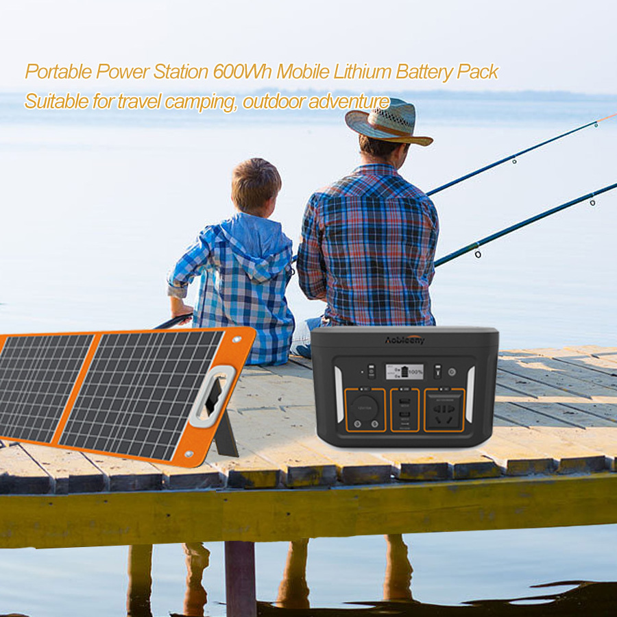 USA warehouse stock Backup Battery Pack Portable Power Station AC200 600W 660Wh Solar Generator with 6 1500W Peak AC Outlet