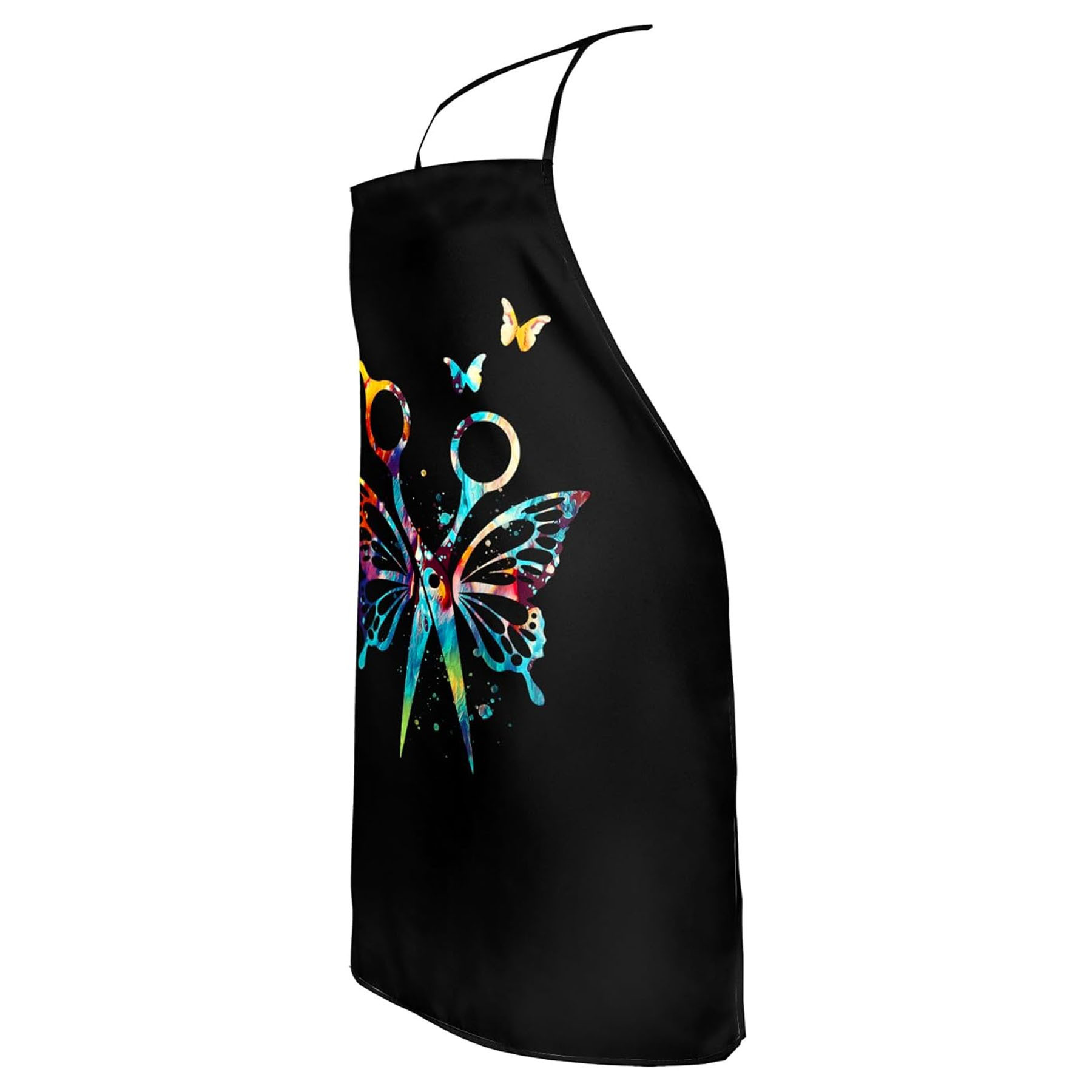 New Barber Sleeveless Black Apron Sublimated Design Waterproof Fabric & All Weather Beauty Salon Aprons With Custom Ability