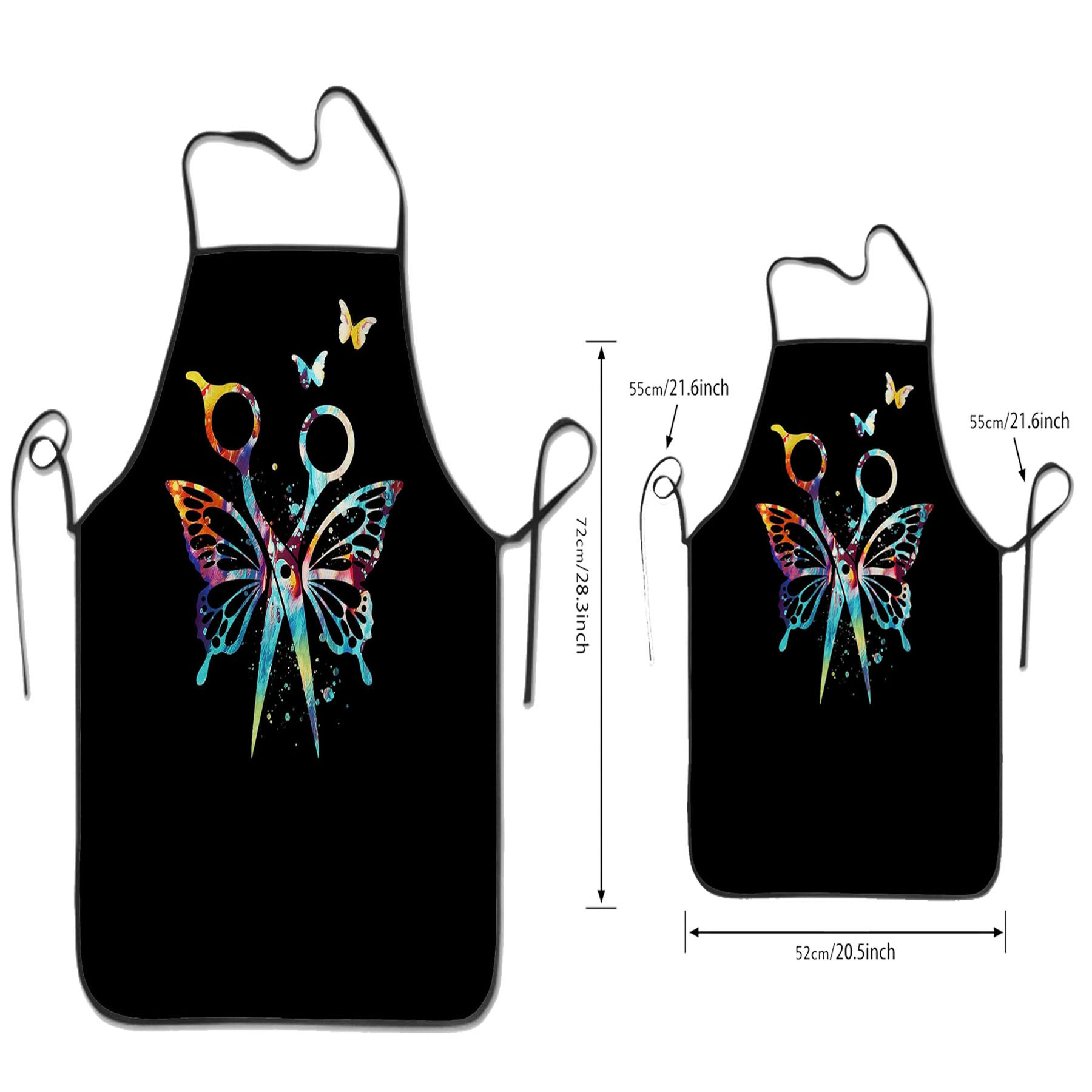 New Barber Sleeveless Black Apron Sublimated Design Waterproof Fabric & All Weather Beauty Salon Aprons With Custom Ability