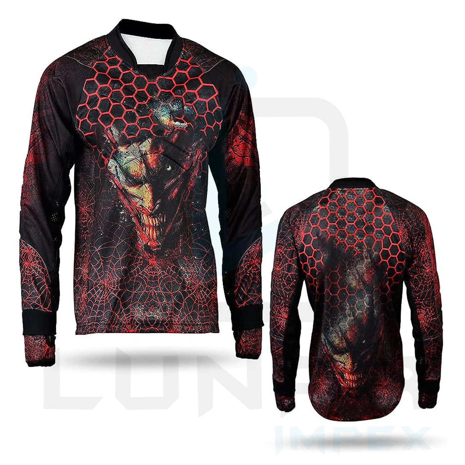 Unisex Paintball Jersey With Custom Sublimation Graphics Protective Padded And High Quality Mesh Comfort Fit Neck Line