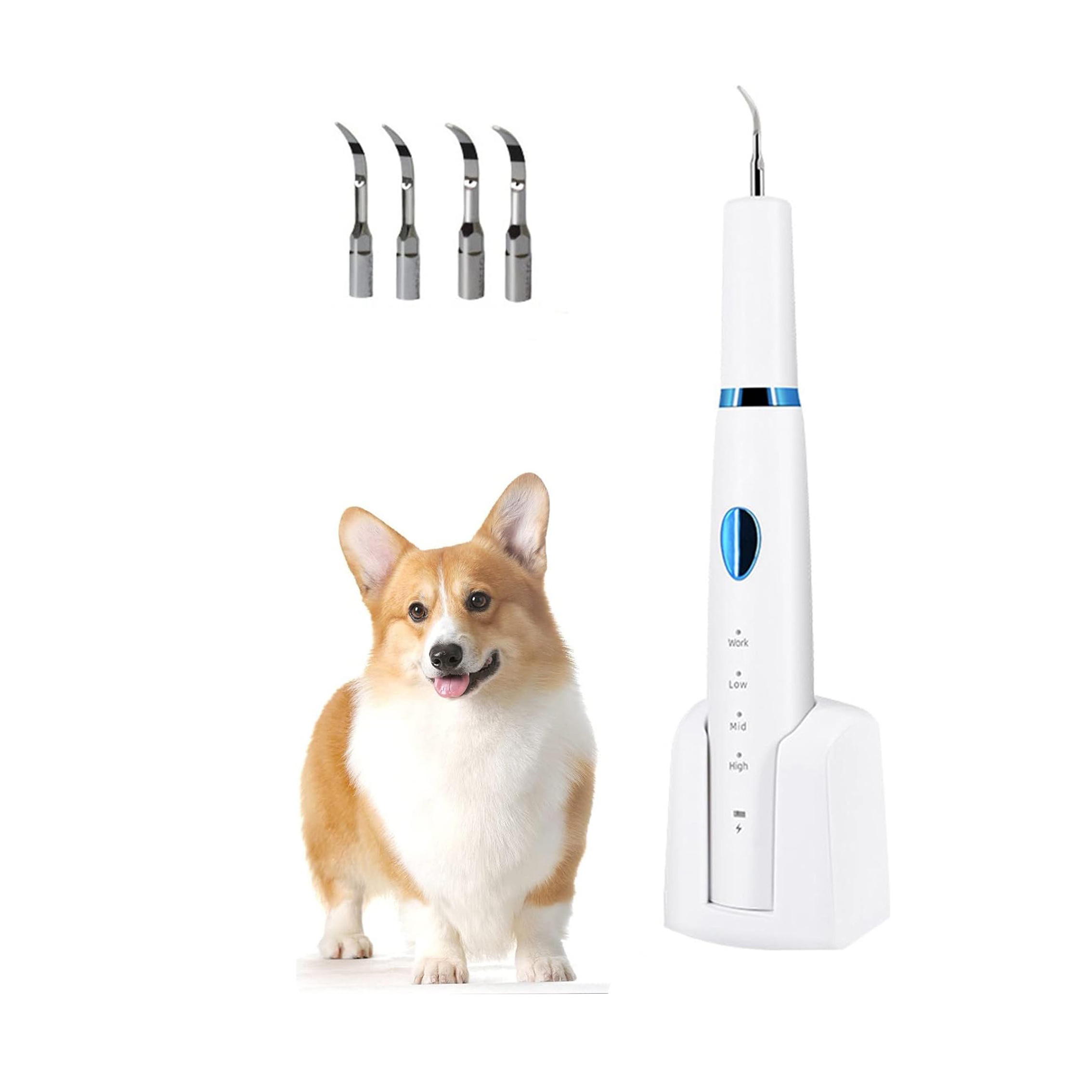 Ultrasonic Dog Teeth Cleaning Kit  Dog Teeth Stain Clean Whitening 3 Adjustable Modes Tool for Pet Dental Care