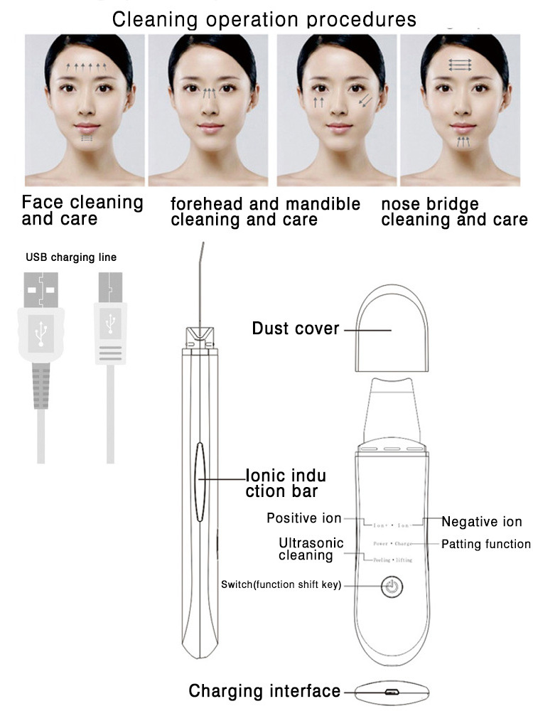 Cheap Home Use Personal Skin Care Beauty Equipment Skin Peeling Ultrasonic Skin Scrubber for Face