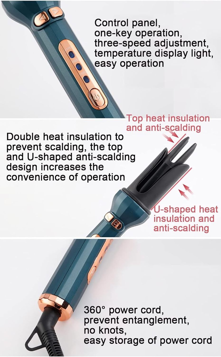 Professional Heater Curling 360 Rotating Automatic hair curling wand