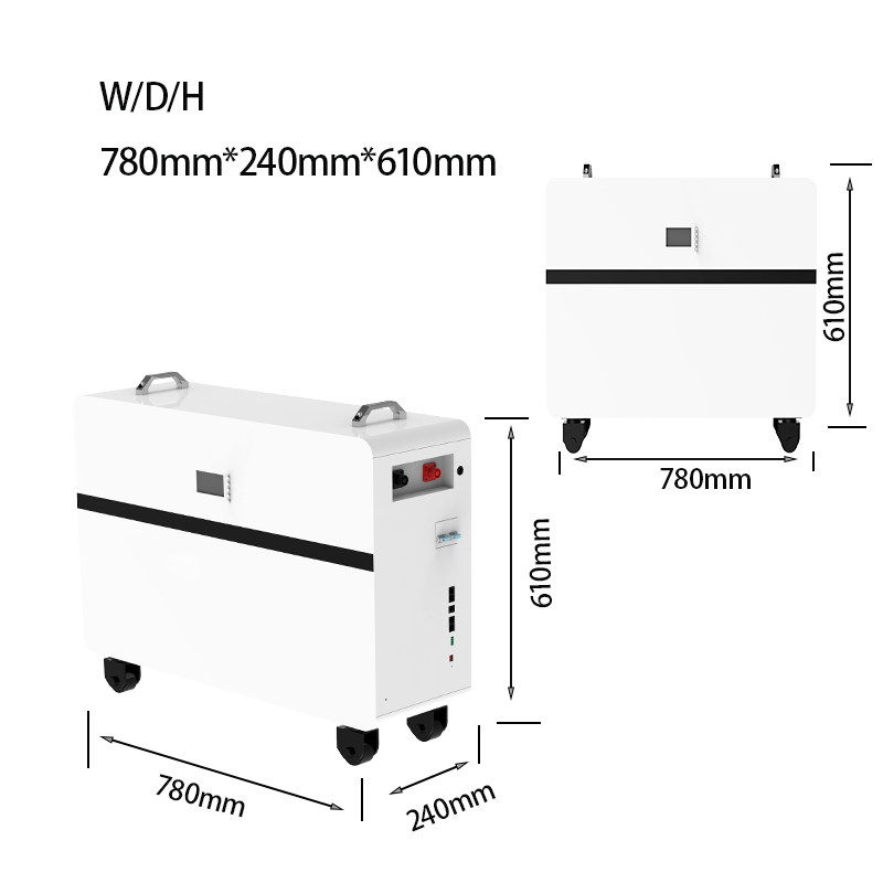 New 51.2V 280Ah Movable DIY Rack Mounted Battery Kits Seplos Empty Case for Home Energy Storage with Wheels Lifepo4