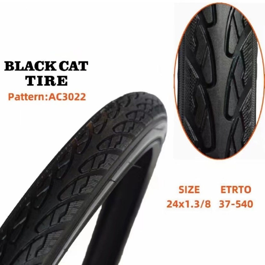 Bicycle tire black cat AC3022 outer tire 24 * 1-3/8 and 26 * 1-3/8 black tires