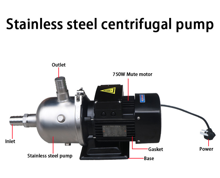 Single phase stainless steel centrifugal pump