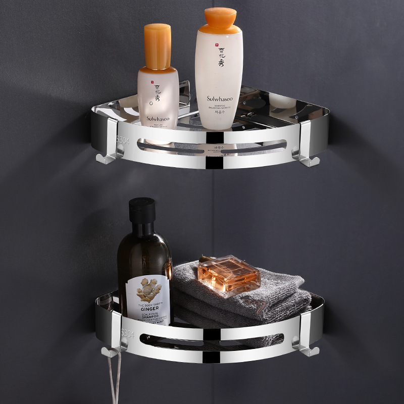 Wall Corner Bathroom Shelf Stainless Steel Storage Rack For Toilet Corner Shower Caddy