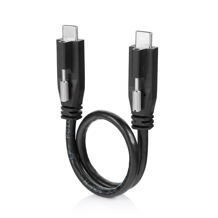 3.1Type-C to Type-C with Screw Locking Fast Charging Data Cable For Mobile Devices .desk Computer USB C Cable