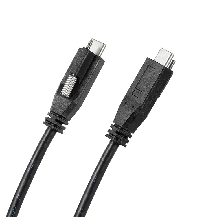 3.1Type-C to Type-C with Screw Locking Fast Charging Data Cable For Mobile Devices .desk Computer USB C Cable