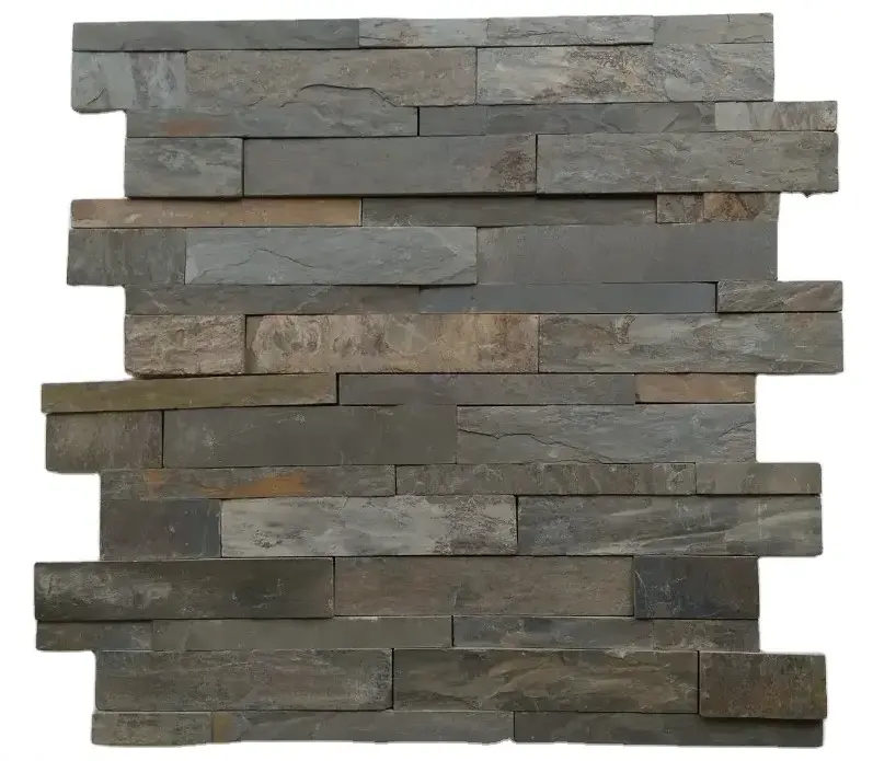 Gold Slate Ledger decorative Stone wall cladding panels Modern Stacked Exterior Interior Stone Veneer