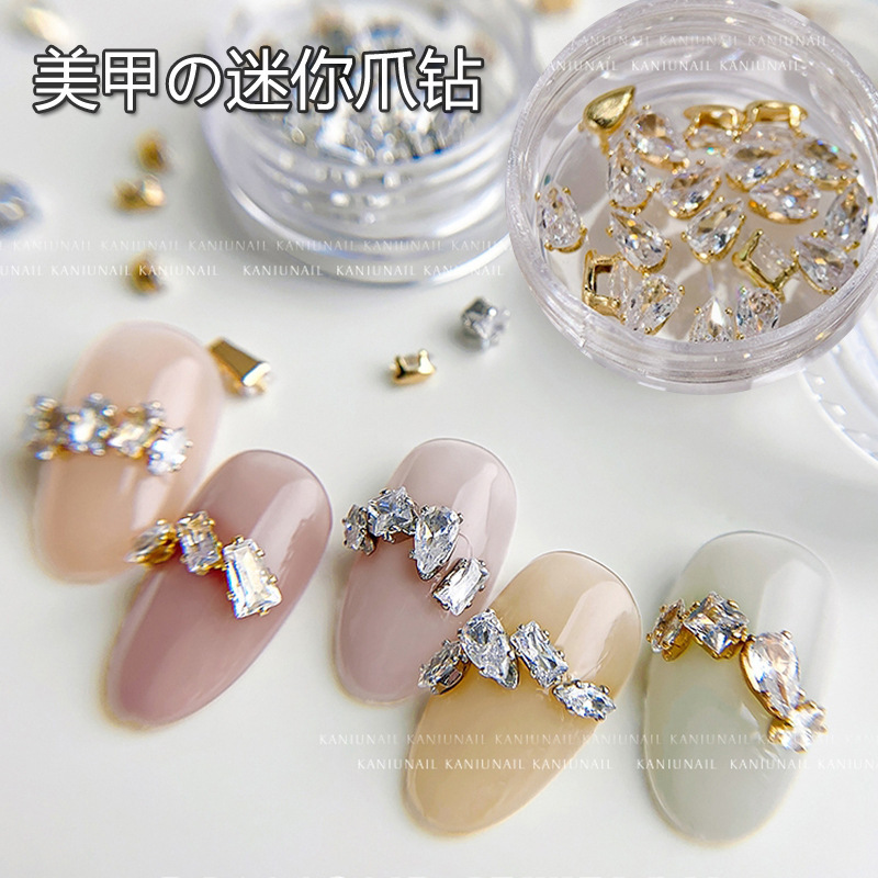 Hotsale 3D nail claw  zircon diamond charms luxury zircon nail art decorations