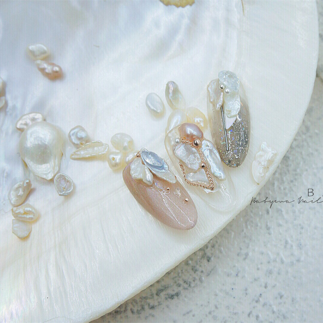 Nail nature baroque pearl stone nail nature baroque pearl stone decoration nail art pearl stones