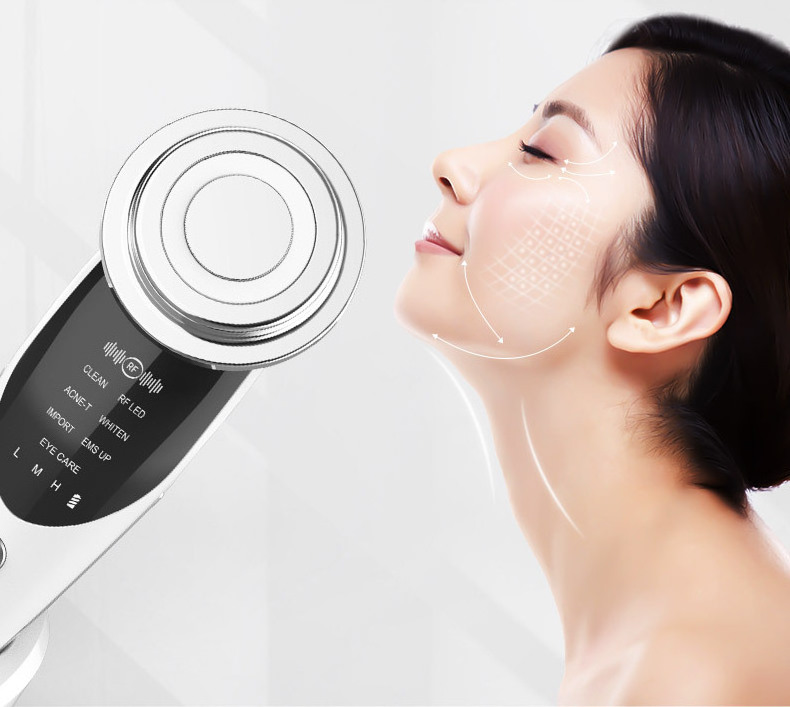 Anti-aging wrinkle removal skin therapy rejuvenation rf face beauty device eye ems facial massager for women and girl