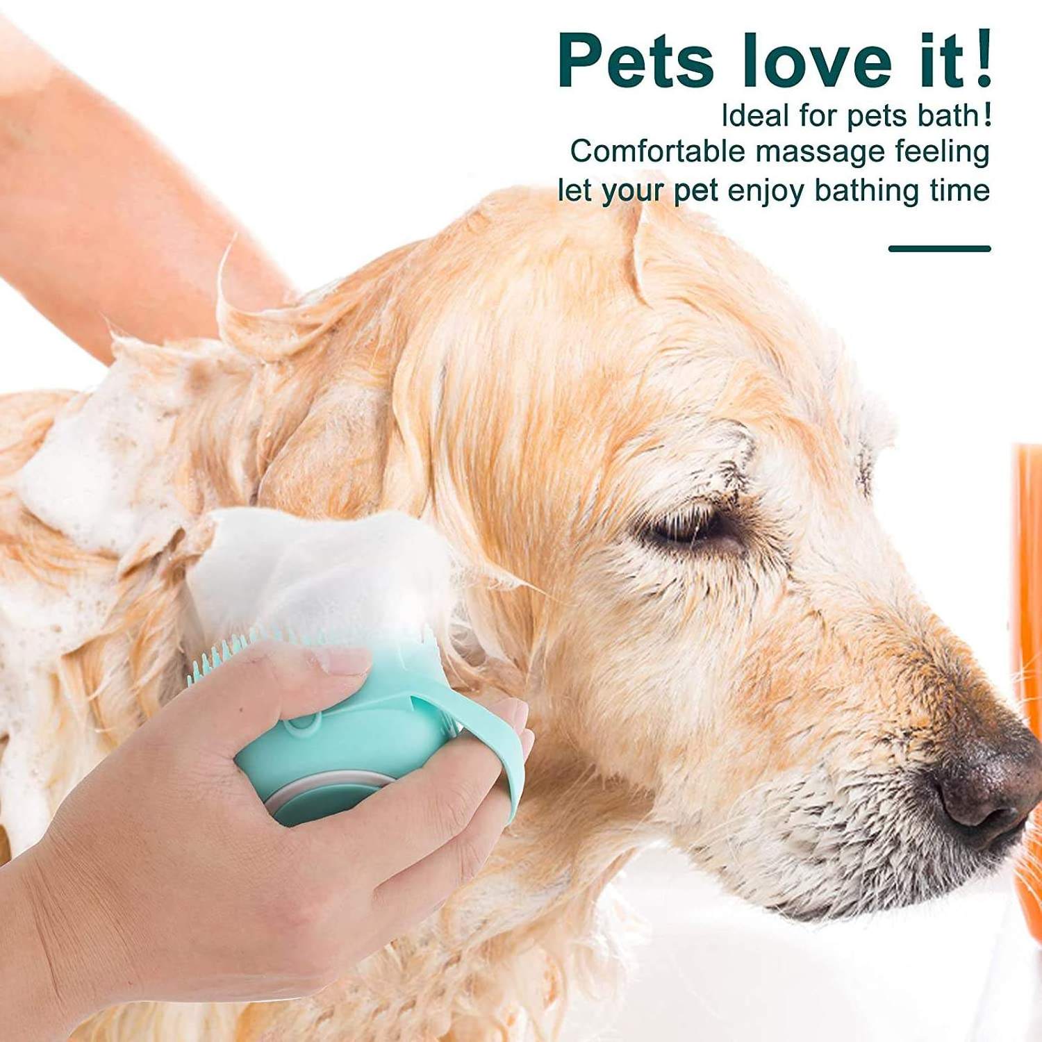 Free Sample 2 in 1 Bathroom Puppy Big Dog Cat Bath Massage Brush Soft Safety Silicone Pet Grooming Accessories for Dogs Shower