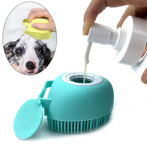 Free Sample 2 in 1 Bathroom Puppy Big Dog Cat Bath Massage Brush Soft Safety Silicone Pet Grooming Accessories for Dogs Shower