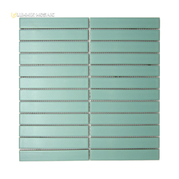 Ceramic Wall Brick Tiles Mosaic Mirror Porcelain Mosaic Strip Tiles for Bathroom Shower Wall Backsplash