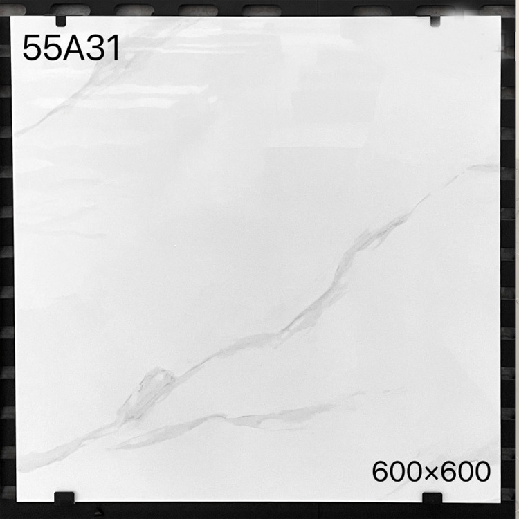 azz white ceramic tile 600x600mm Kajaria white glazed polished floor tiles floor and wall for interior decor factory price