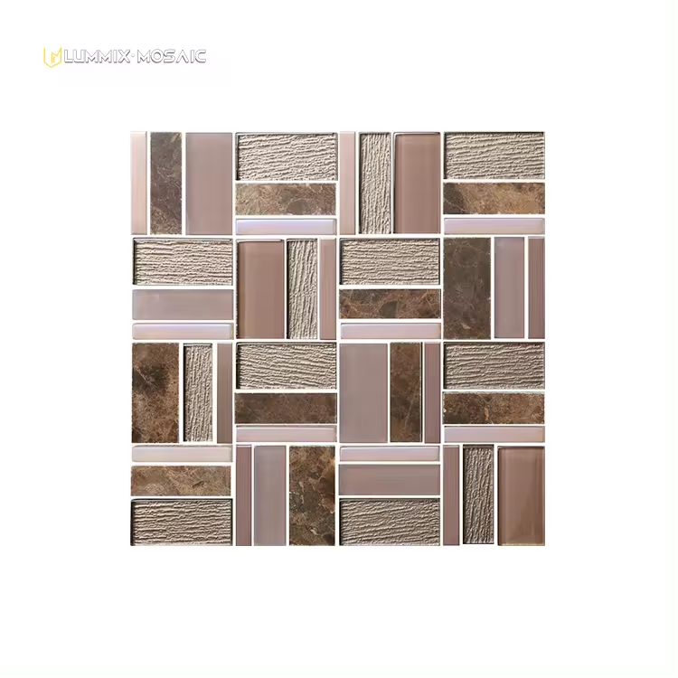 Wholesale Direct Hotel Interior Wall Tile Backsplash 30*30 Luxury Glass Mosaic Tile