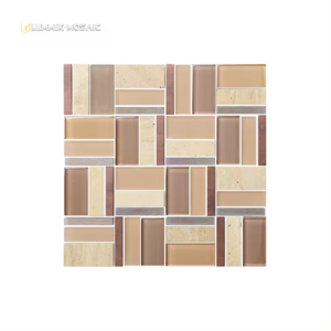 Wholesale Direct Hotel Interior Wall Tile Backsplash 30*30 Luxury Glass Mosaic Tile