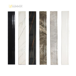 Stone Marble Skirting 100*800Board Tile Floor Footline Black Gold Flower Living Room White All Porcelain Tile