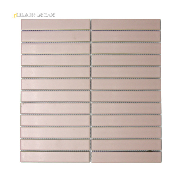 Ceramic Wall Brick Tiles Mosaic Mirror Porcelain Mosaic Strip Tiles for Bathroom Shower Wall Backsplash